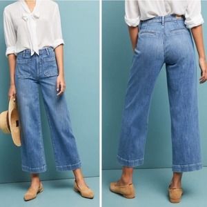 Paige Nellie Jeans Cropped Wide Leg 27 High Waist